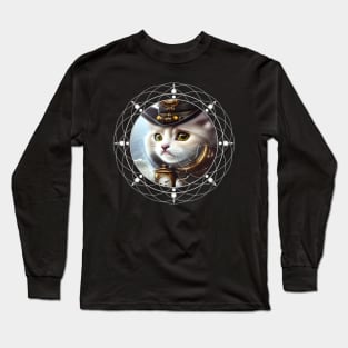 Cute little steampunk kitten Long Sleeve T-Shirt